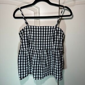 Wild Fable Gingham Checkered Black White Sleeveless Tank Top Women's‎ Medium